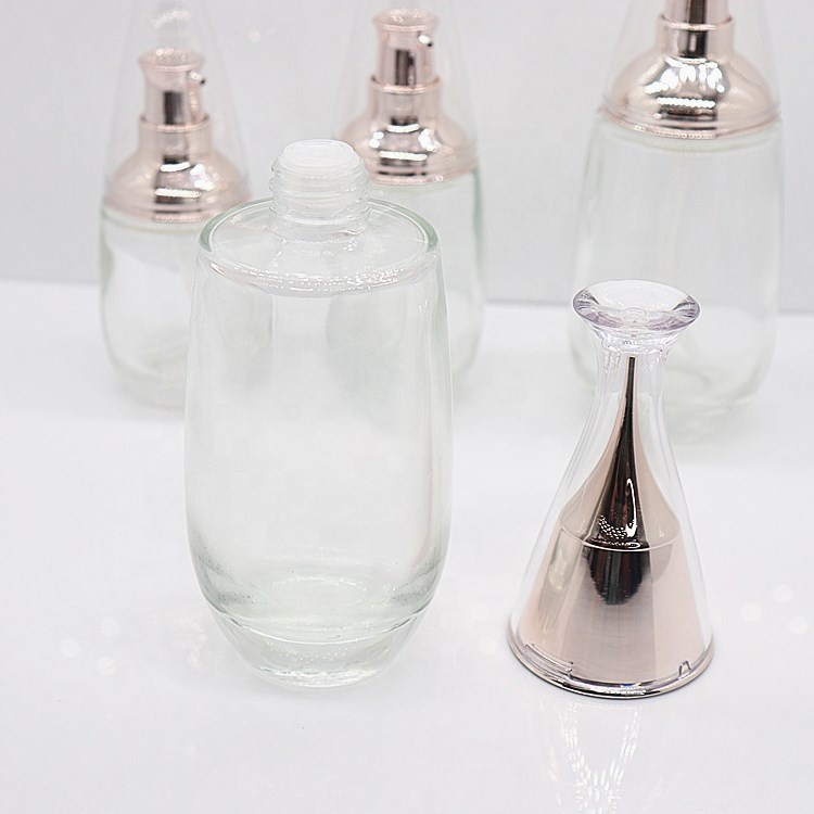 New Arrive Luxury Glass Cosmetic Bottles and Jars For Cream 30g 50g 40ml 60ml 100ml 120ml Cosmetic Lotion Bottle Set Wholesale