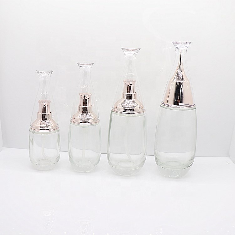 New Arrive Luxury Glass Cosmetic Bottles and Jars For Cream 30g 50g 40ml 60ml 100ml 120ml Cosmetic Lotion Bottle Set Wholesale