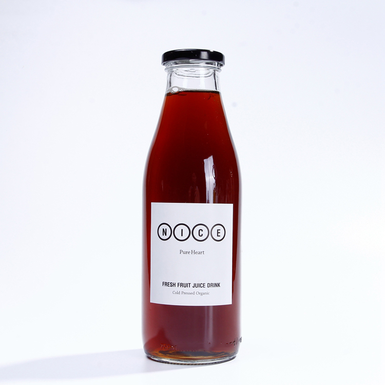 New Arriving Shape 750ml Glass Bottles With Metal Lid For Coconut Water/Milk