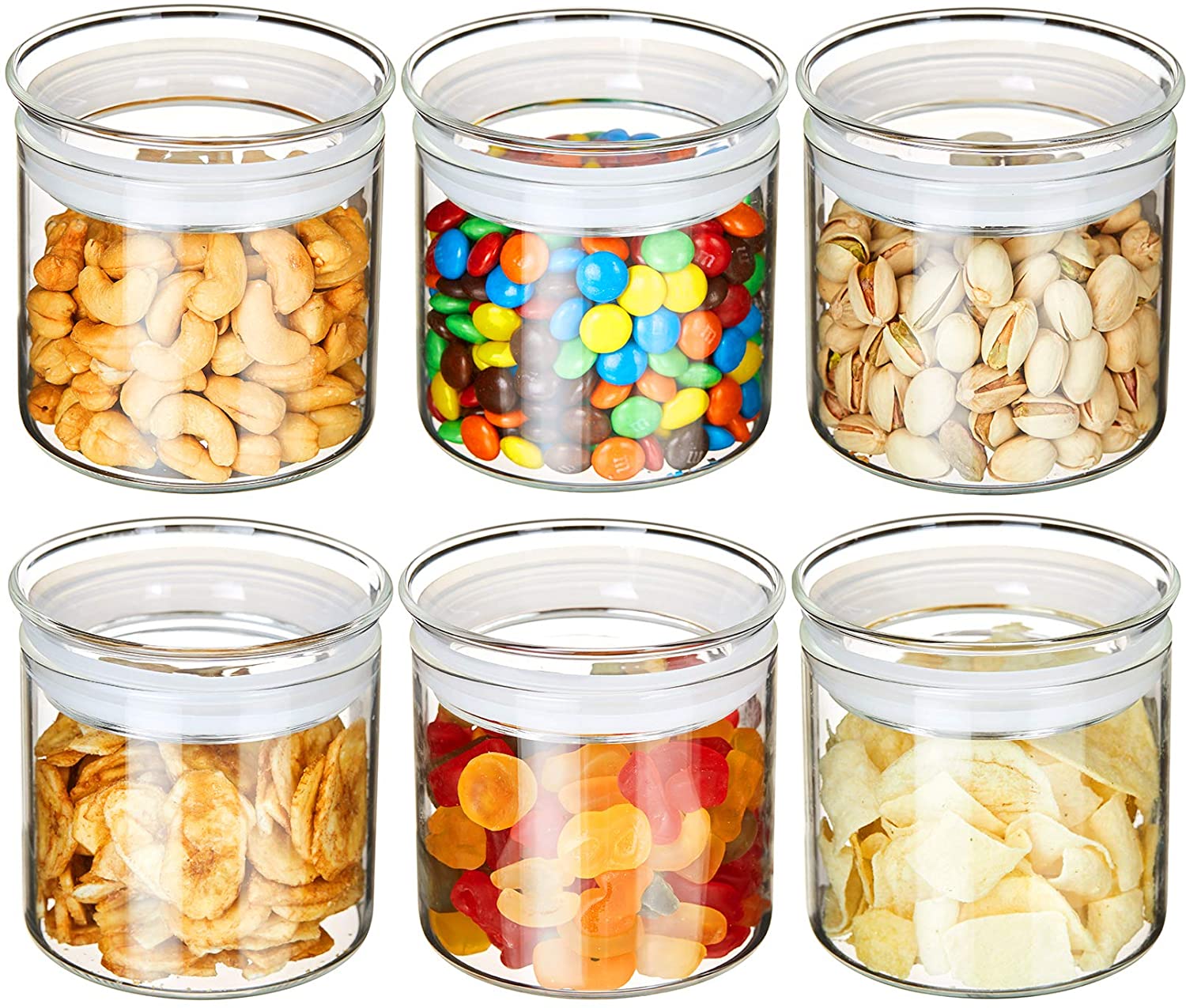 New Borosilicate Glass Food Storage Container Woth Glass Lid Stackable Jars