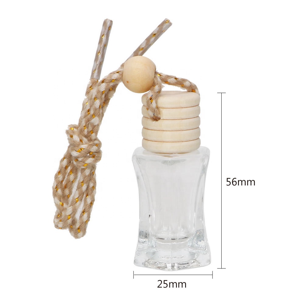 New Car Smell Perfume Wooden Cover Hanging Perume Fragrance Empty Refillable Bottle Car Fragrance