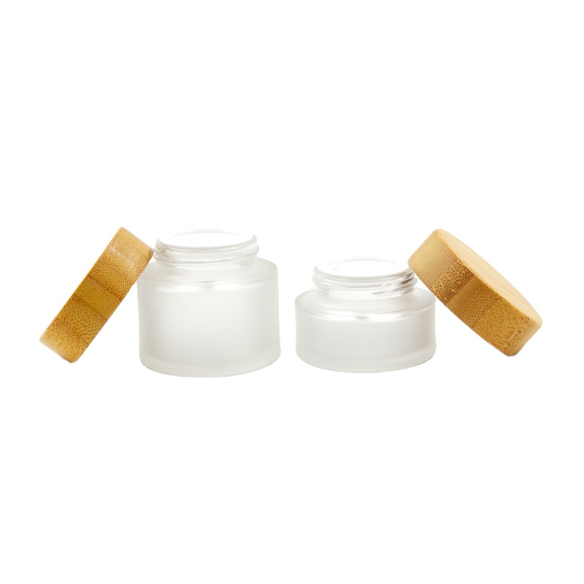 New Cosmetic Container 15g 30g 50g Cream Jar With Wooden Cap