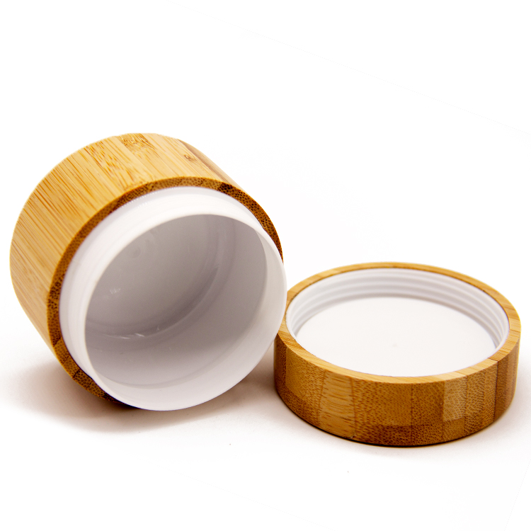 New Cosmetic Packaging Glass Real Bamboo Cream Jar 20G 30G 50G 100G