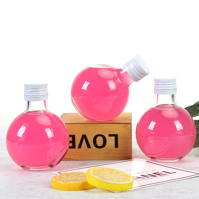New Creative Transparent Hand Blown Water Droplets Shape 180ML Mini Juice Bottles kids Juice Bottle With Aluminium Cap