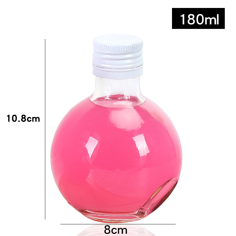 New Creative Transparent Hand Blown Water Droplets Shape 180ML Mini Juice Bottles kids Juice Bottle With Aluminium Cap