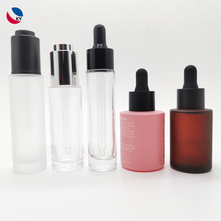 New Cylindrical flat-shouldered glass dropper bottle 15ml/20ml/30ml new essential oil bottle