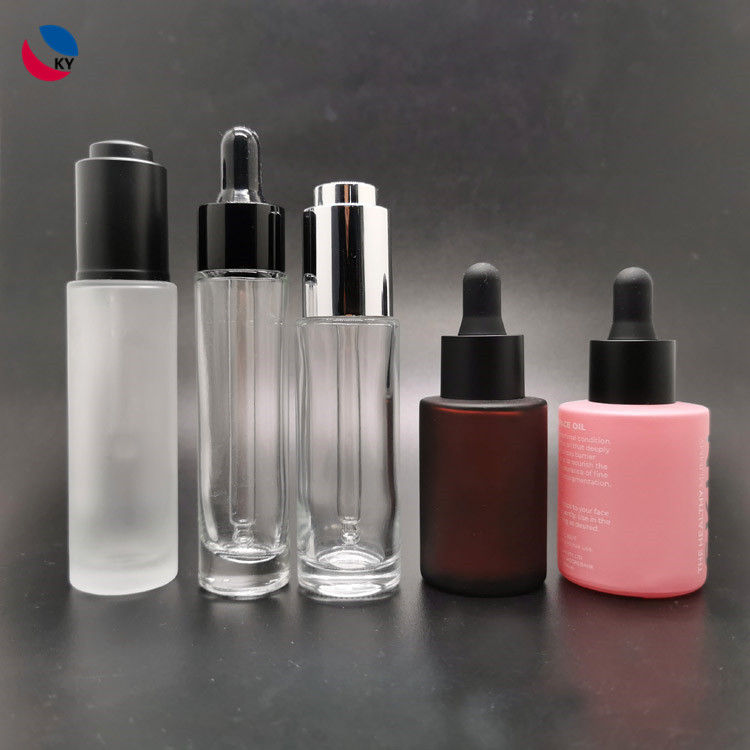 New Cylindrical flat-shouldered glass dropper bottle 15ml/20ml/30ml new essential oil bottle