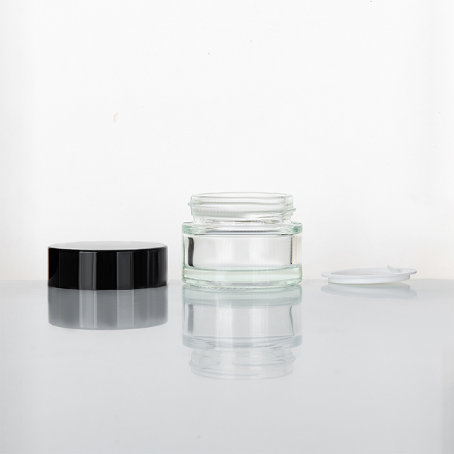 New Desgin Luxury Cosmetic 30g 50g 100g glass Jar With Bmaboo Lid