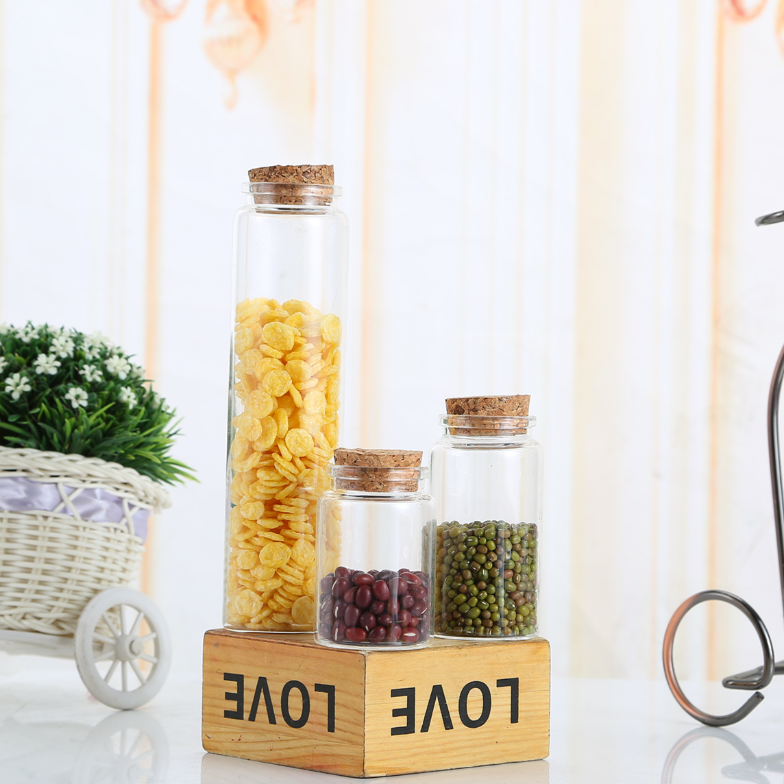 New Design 100ml Clear Glass Wishing Mini Drifting Bottle with Cork Stopper