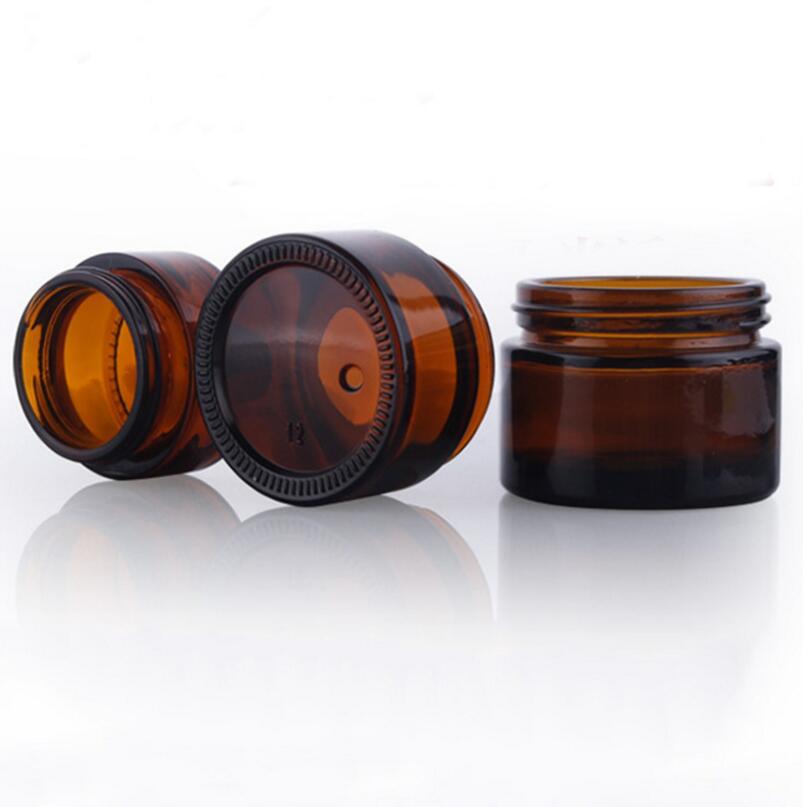New Design 15ml 15g Amber Glass Cream Screwtop Jar with Silver Aluminum Lid