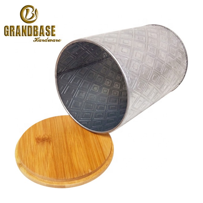 New Design 2020 Cheap Wholesale Silver Kitchenware Tea Sugar Coffee Storage Canister Set with Bamboo Lids
