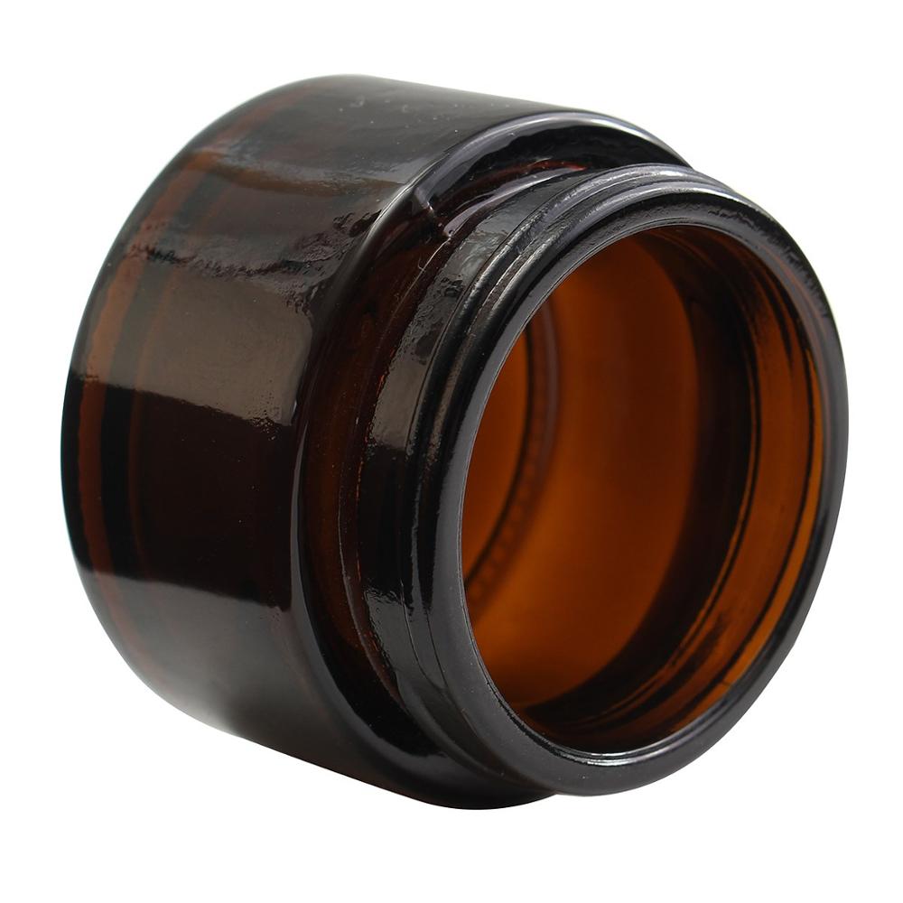 New Design 30g 30ml Amber Glass Cream Screwtop Jar with Black ABS Lid