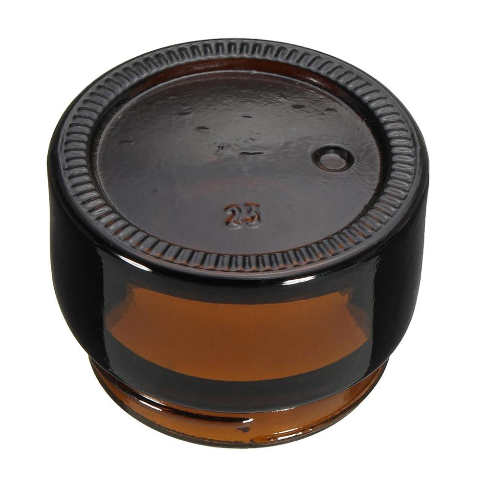 New Design 30g 30ml Amber Glass Cream Screwtop Jar with Black ABS Lid