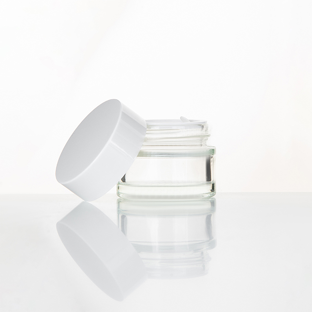 New Design 30g 50g 100g White Plastic Cosmetics Cream Jar With Silver Line