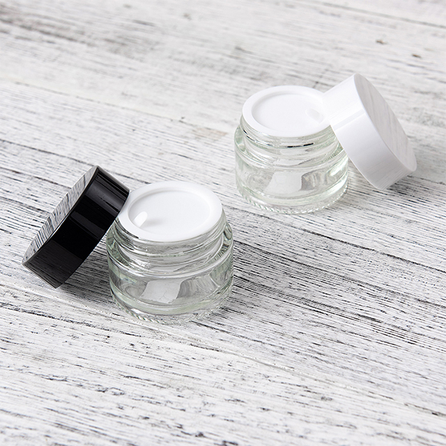 New Design 30g 50g 100g White Plastic Cosmetics Cream Jar With Silver Line