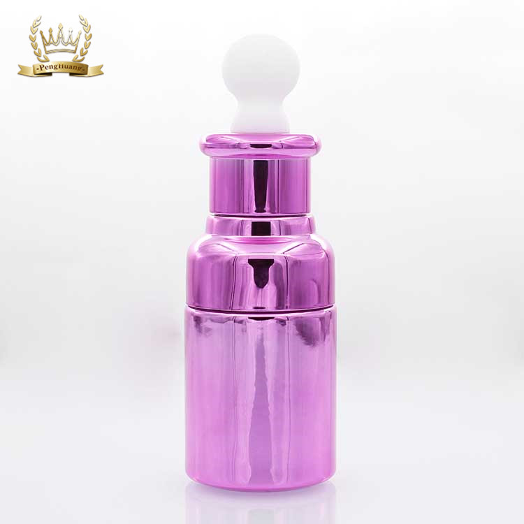 New Design 35ml UV Gold Glass Dropper Bottle with Aluminum Cap Guangzhou Factory