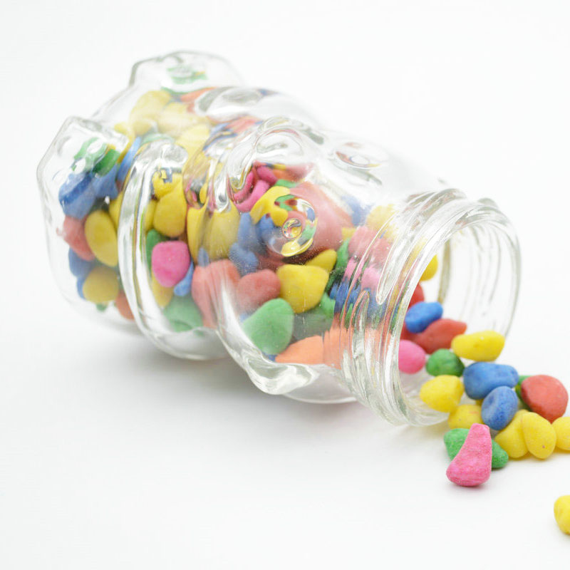 New Design 4oz 6oz Bear Shape Candy Jar Honey Glass Jar with Tinplate Lid