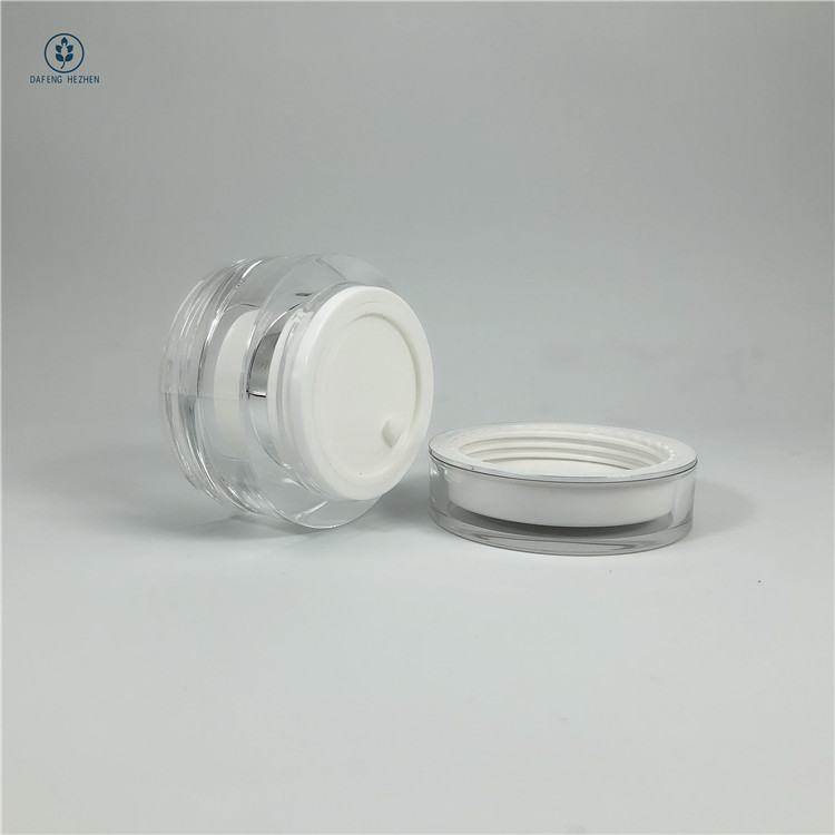 New Design 5/10/15/20/30/50g Empty Double Wall Cream Jar Acrylic Plastic Empty Cosmetic Jar for Face cream