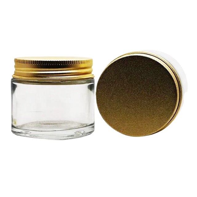 New Design 50g 50ml Glass Screwtop Jar with Aluminum Lid
