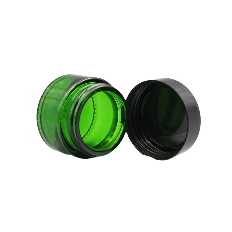 New Design 50ml 50g Green Glass Cream Screwtop Jar with ABS Lid