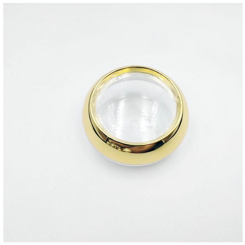 New Design 50ml Cosmetic PS Plastic Gold transparent Lid Cream Jar