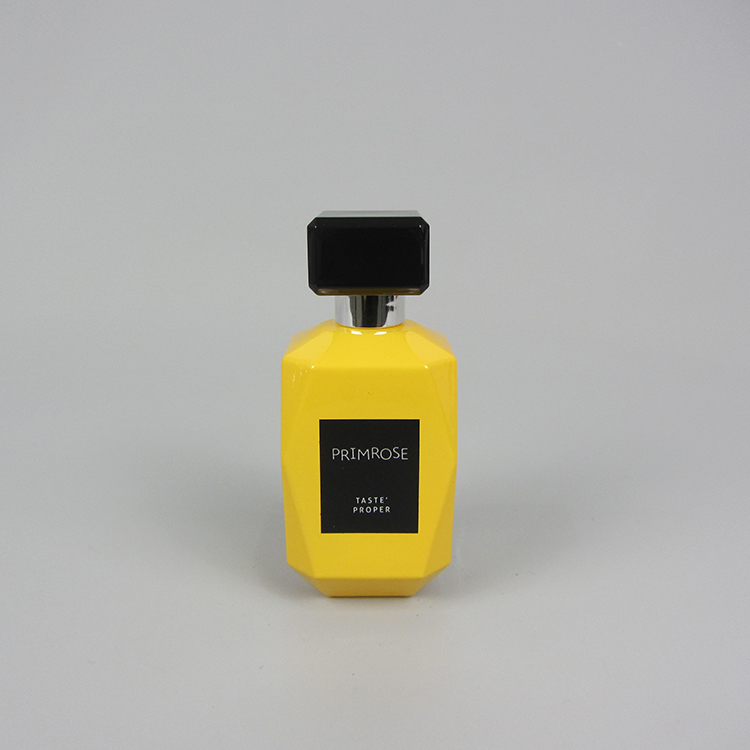 New Design 50ml Yellow Perfume Glass Spray Bottle For Fragrance Packaging