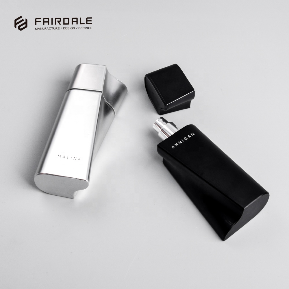 New Design 50ml black and silver Perfume Glass Spray Bottle For Fragrance Packaging
