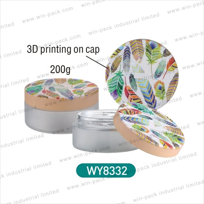New Design Cap 3D Printing Empty Frosted Cream Jar Large Capacity 200g