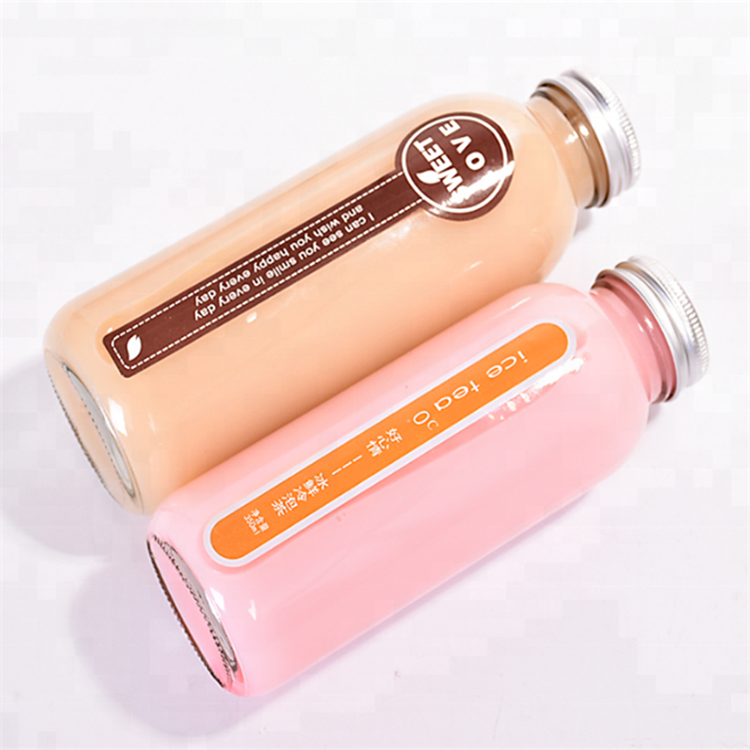 New Design Clear Tall round thin Glass Bottles With Screw Lid Aluminum Cap