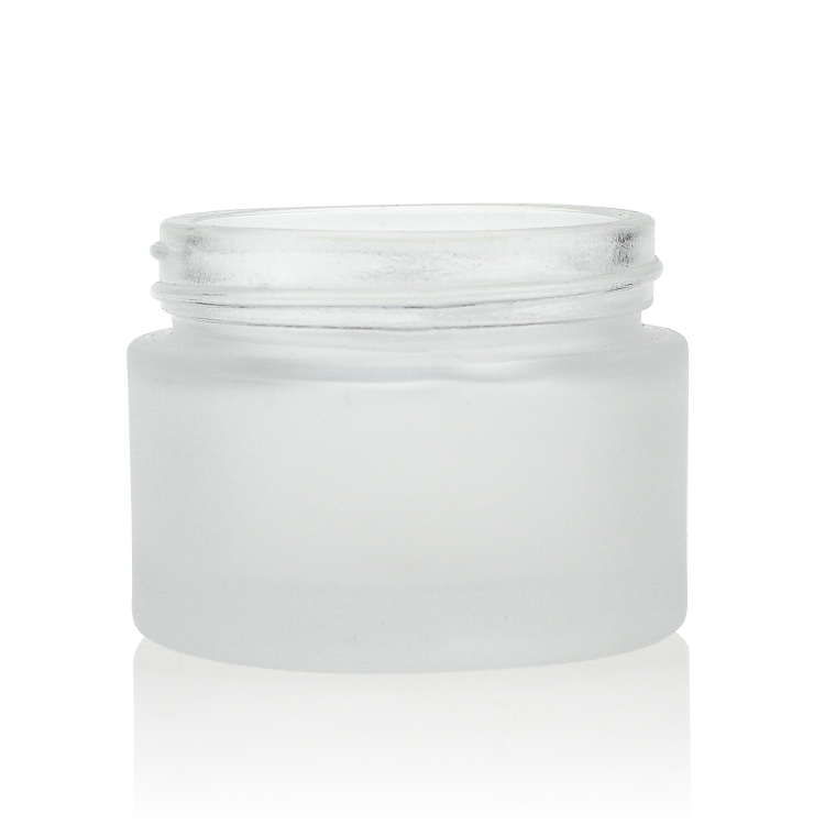 New Design Comestic Glass Jars Green White Round Glass Cosmetic Jar 50ml Glass Jar Body Butter With Plain White Lid