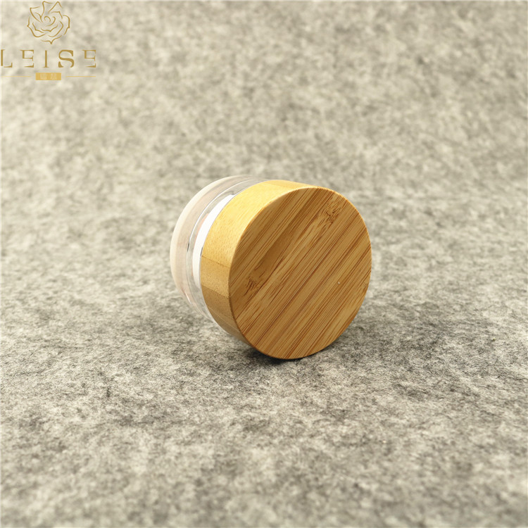 New Design Cosmetic bamboo cream jar 50 ml for face lotion glass cosmetic jar 60g wood 100gram lip balm container elegant logo