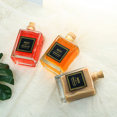 New Design Creative Empty Exotic Flat Square 300ml Glass Beverage Bottle