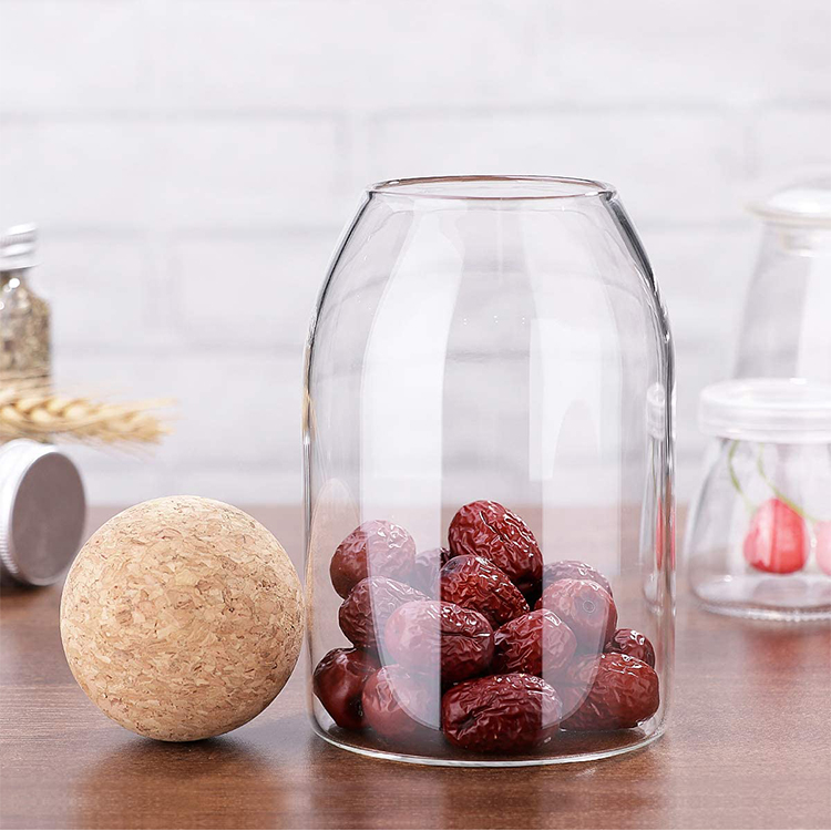 New Design Custom 480ml 700ml 1000ml 1200ml Serving Tea Coffee Spice Sugar Salt Airtight Seal Wood Cork with Lid