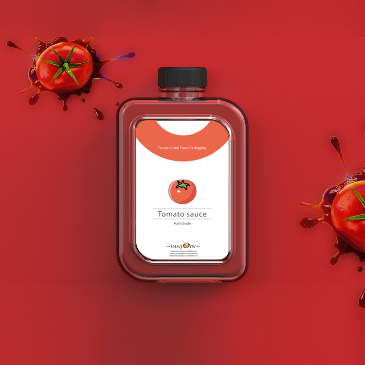 New Design Custom Chili Sauces Ketchup Bottle Flat Glass Bottles 180ml 250ml