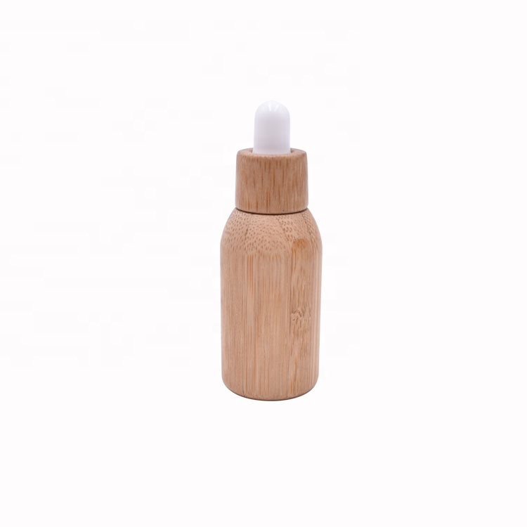 New Design Customized Eco Friendly Mini 5ml Essential Oil Dropper Bottle Glass Inner With Full Bamboo Cover