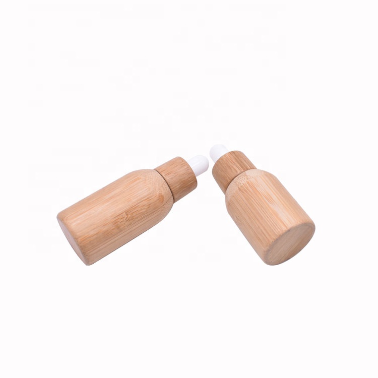 New Design Customized Eco Friendly Mini 5ml Essential Oil Dropper Bottle Glass Inner With Full Bamboo Cover