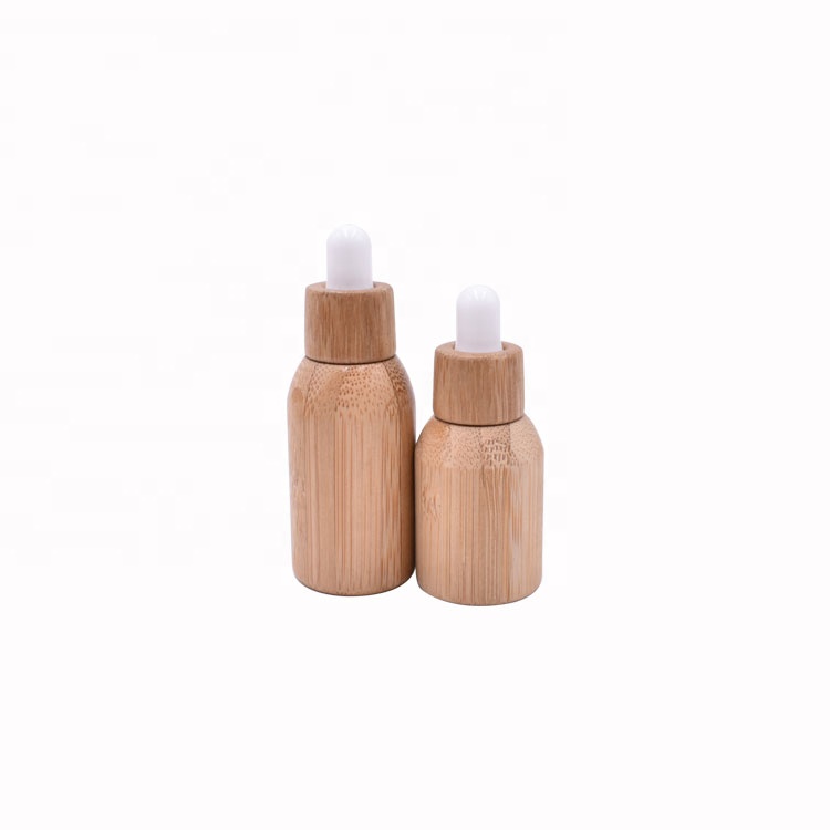 New Design Customized Eco Friendly Mini 5ml Essential Oil Dropper Bottle Glass Inner With Full Bamboo Cover