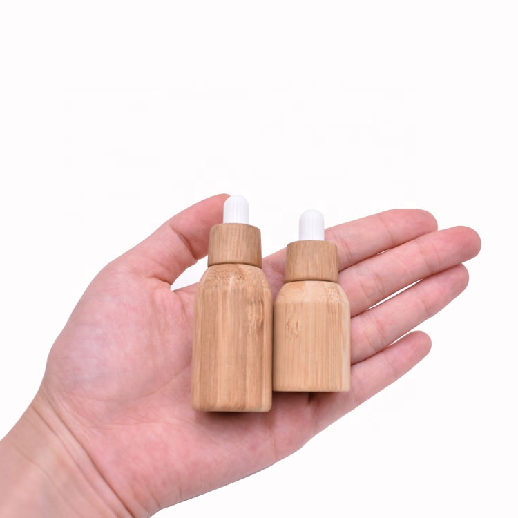New Design Customized Eco Friendly Mini 5ml Essential Oil Dropper Bottle Glass Inner With Full Bamboo Cover