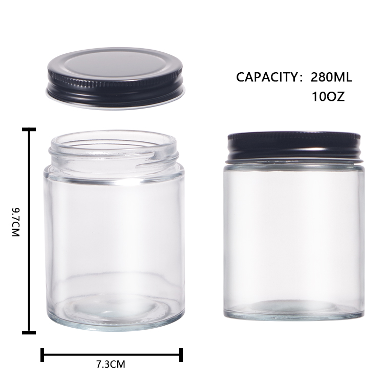 New Design Cylinder Bottle Glass Jam Jar Food Storage Rreserve Honey Glass Jar