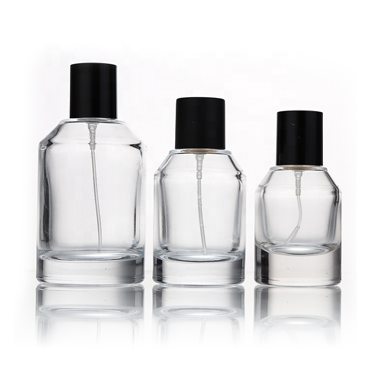 New Design Cylinder Round Glass Bottle Perfume 30 ml 50 ml 100 ml Cologne Bottles For Men With Cap