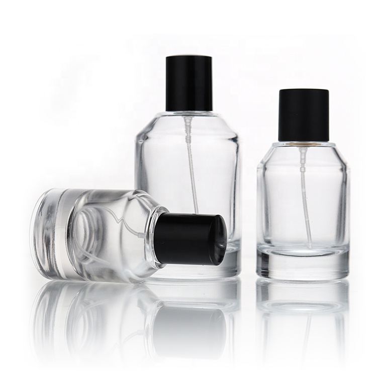 New Design Cylinder Round Glass Bottle Perfume 30 ml 50 ml 100 ml Cologne Bottles For Men With Cap