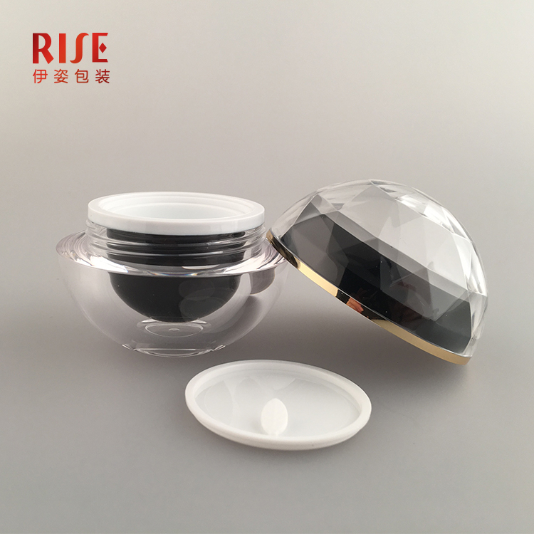 New Design Eco-Friendly Cosmetic Packaging Diamond Acrylic Round Face Cream Jars 15G 20G 30G 50G