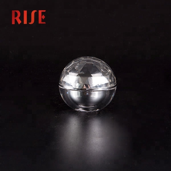 New Design Eco-Friendly Cosmetic Packaging Diamond Acrylic Round Face Cream Jars 15G 20G 30G 50G