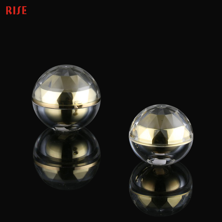 New Design Eco-Friendly Cosmetic Packaging Diamond Acrylic Round Face Cream Jars 15G 20G 30G 50G