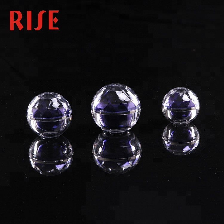 New Design Eco-Friendly Cosmetic Packaging Diamond Acrylic Round Face Cream Jars 15G 20G 30G 50G