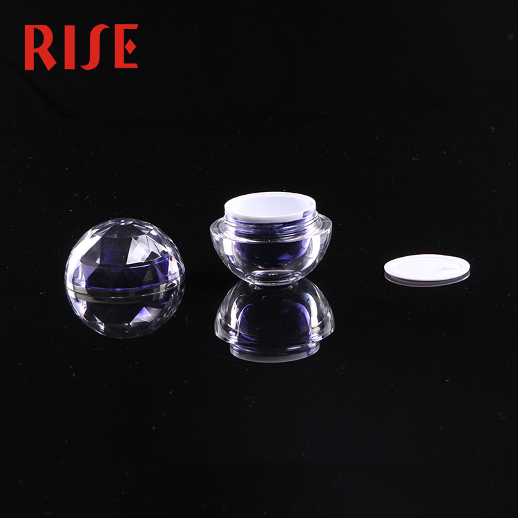 New Design Eco-Friendly Cosmetic Packaging Diamond Acrylic Round Face Cream Jars 15G 20G 30G 50G