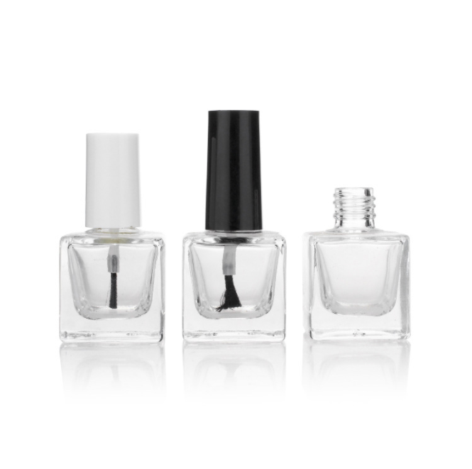 New Design Empty 10ML Luxury Glass Nail Polish Bottle Square Nail Polish Bottle With Brush Packing