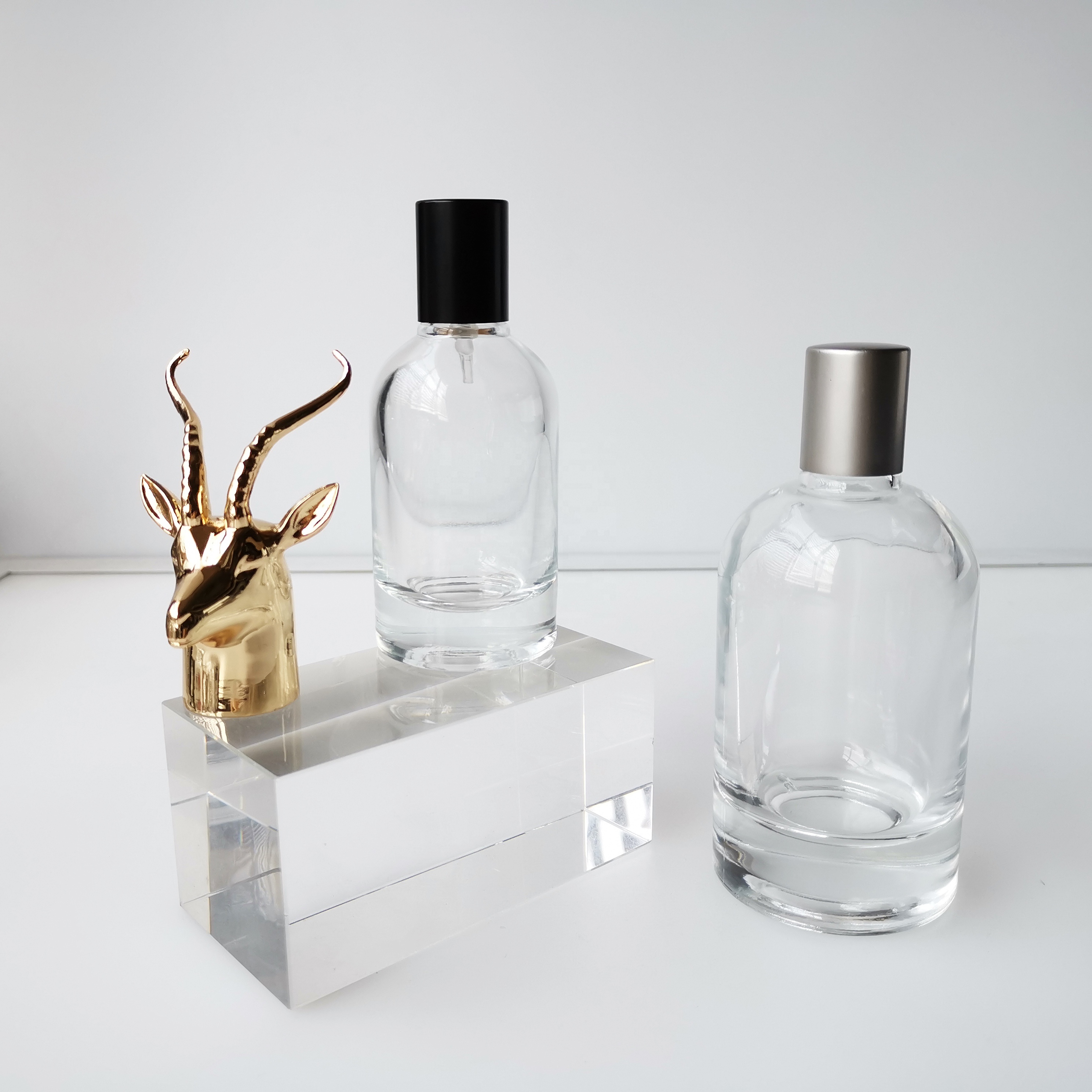 New Design Empty Glass Atomizer Perfume Bottle Spray Round Cylinder Perfume Bottle