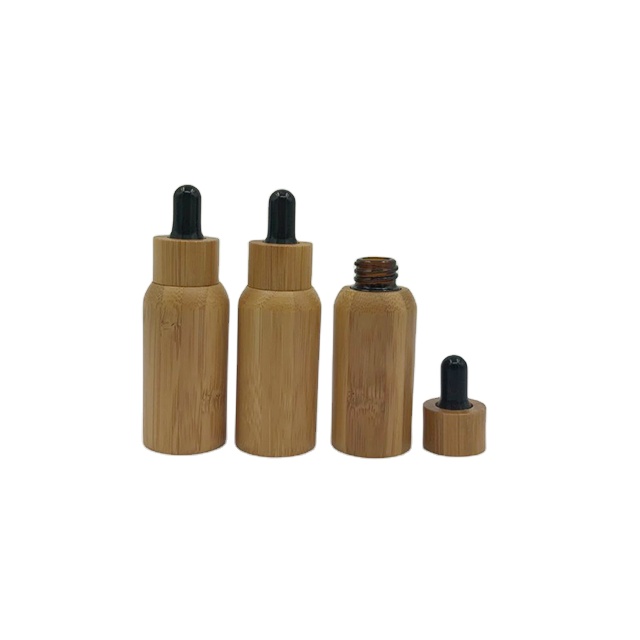 New Design Environmental Bamboo Glass bottle, Glass jar, Lid, Dropper, Pump Sprayer