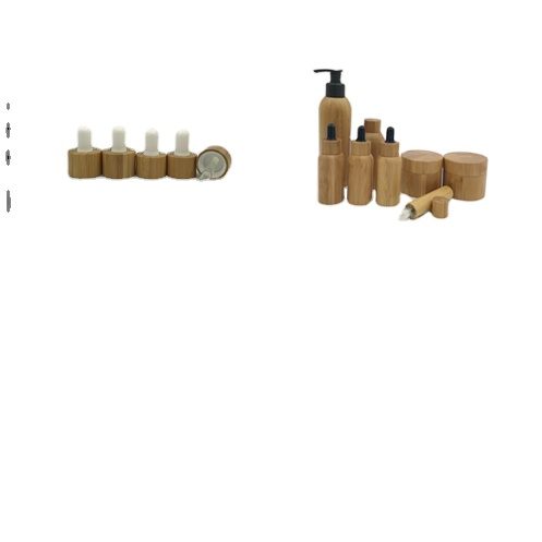 New Design Environmental Bamboo Glass bottle, Glass jar, Lid, Dropper, Pump Sprayer